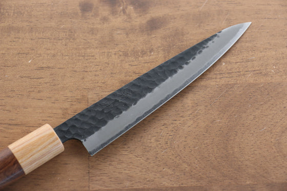 Seisuke Kokubyaku Blue Super Hammered Petty-Utility 135mm Morado Handle - Seisuke Knife