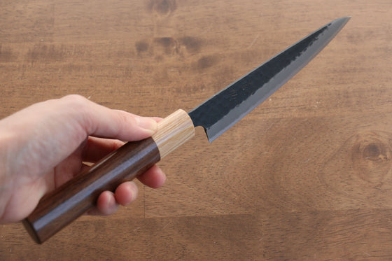 Seisuke Kokubyaku Blue Super Hammered Petty-Utility 135mm Morado Handle - Seisuke Knife