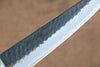 Seisuke Blue Super Hammered Kurouchi Petty-Utility 135mm Red Pakka wood Handle - Seisuke Knife - Slide 4