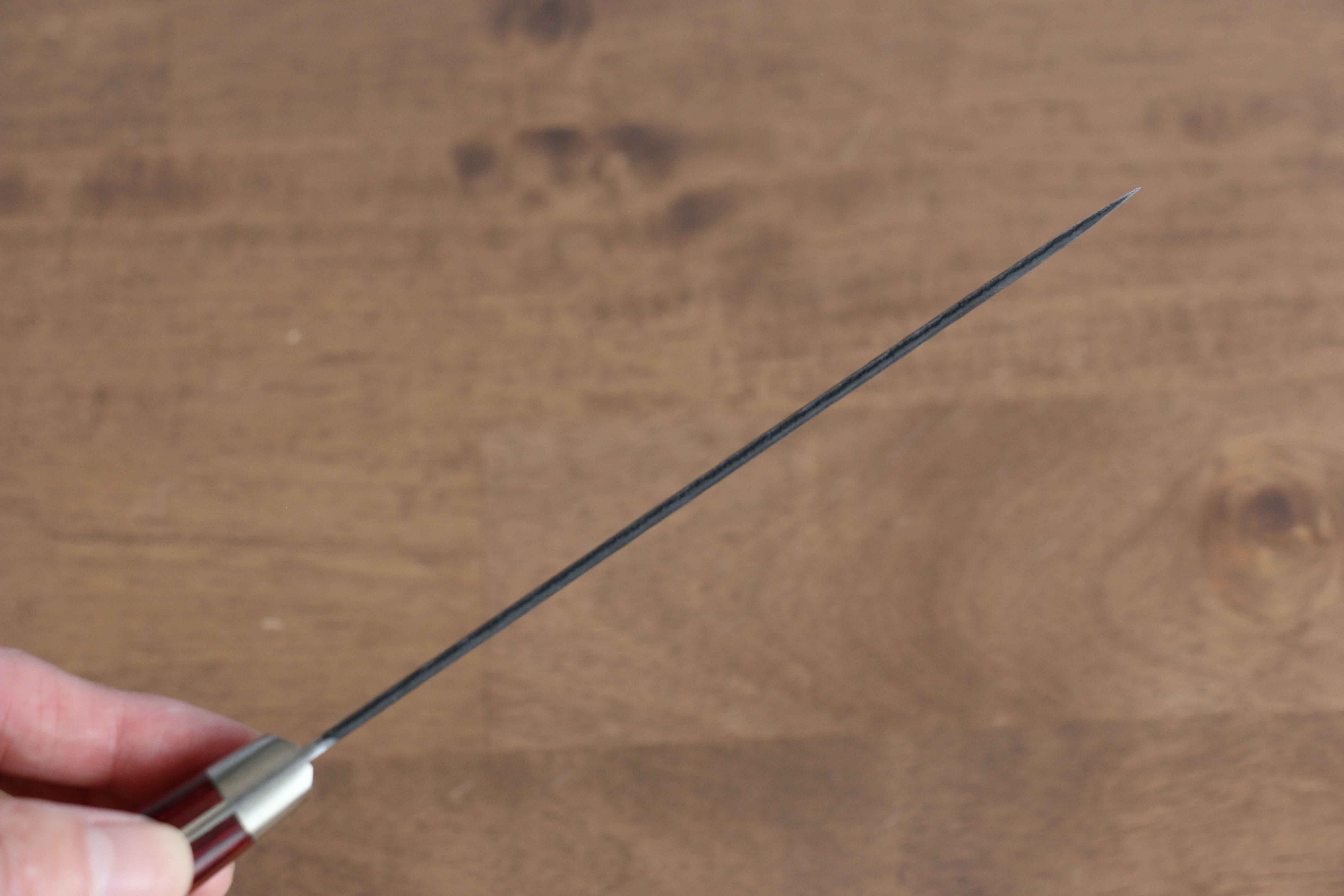 Seisuke Blue Super Hammered Kurouchi Petty-Utility 135mm Red Pakkawood Handle - Seisuke Knife