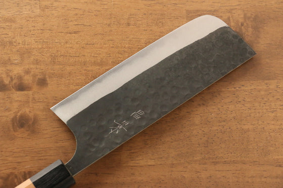 Masakage Koishi Blue Super Black Finished Nakiri 165mm with American Cherry Handle - Seisuke Knife