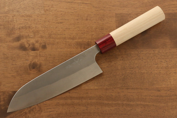 Masakage Yuki White Steel No.2 Nashiji Santoku 165mm Magnolia
