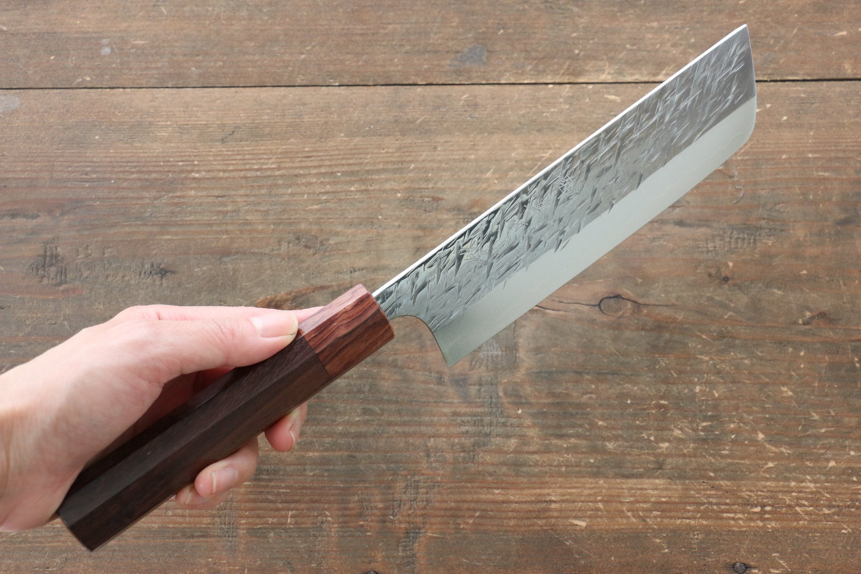 Yu Kurosaki Raijin Cobalt Special Steel Hammered Nakiri 165mm - Seisuke Knife