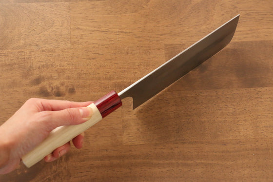 Masakage Yuki White Steel No.2 Nashiji Nakiri 165mm with Magnolia Handle - Seisuke Knife