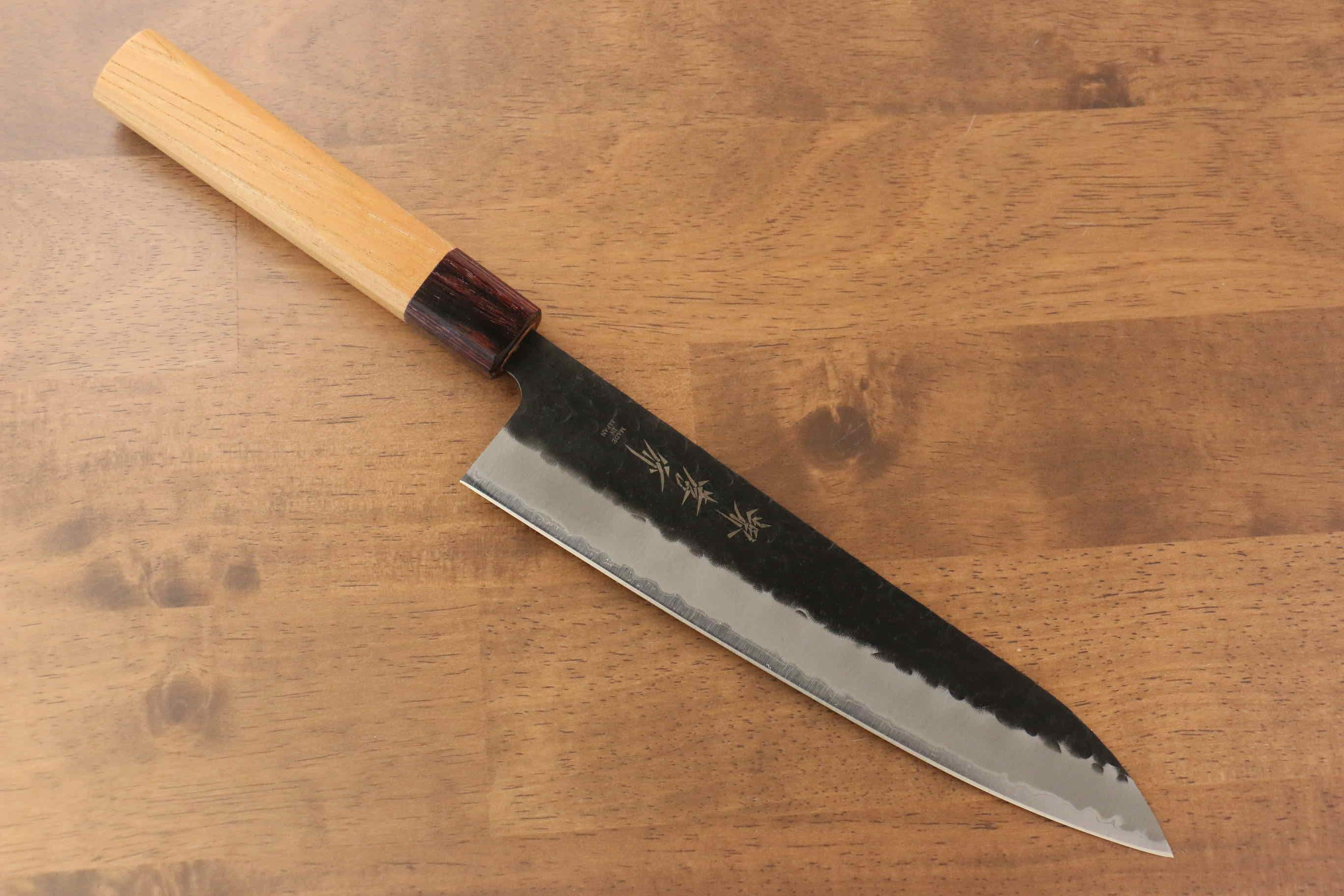 Sakai Takayuki Blue Super Hammered Black Finished Gyuto 210mm - Seisuke Knife