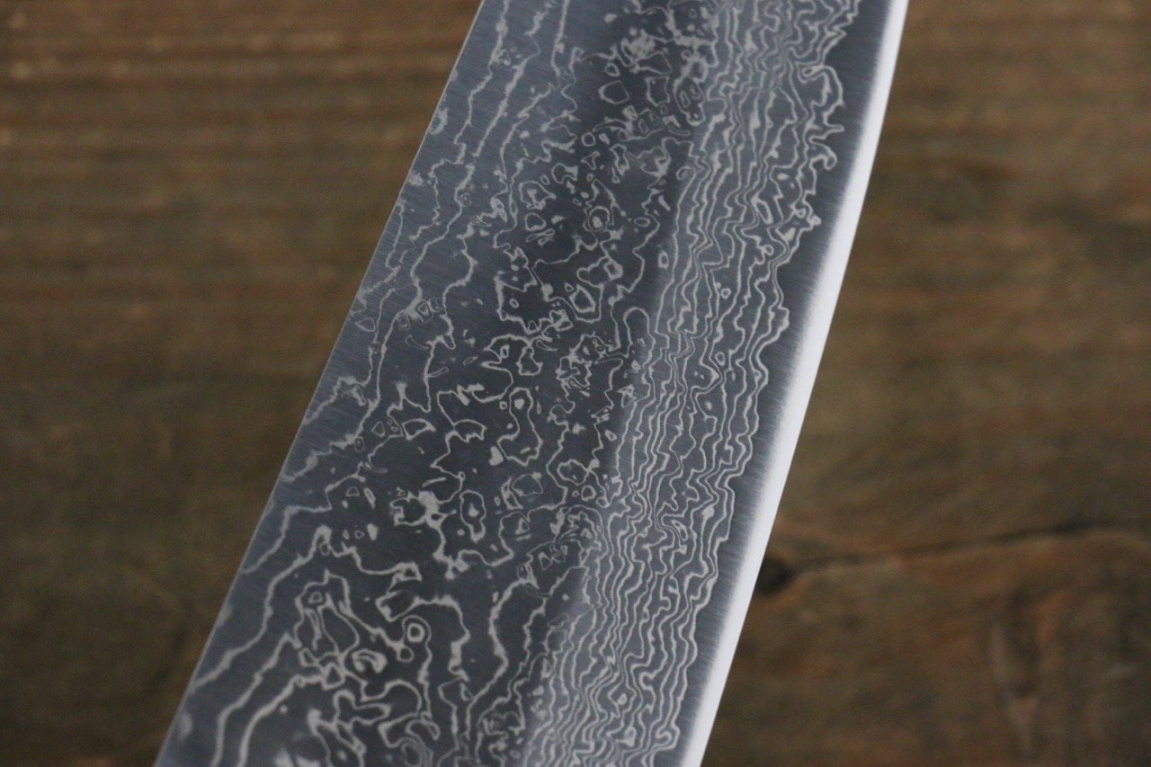 Takayuki Iwai VG10 Fumon Damascus Santoku Japanese Chef Knife 165mm - Seisuke Knife