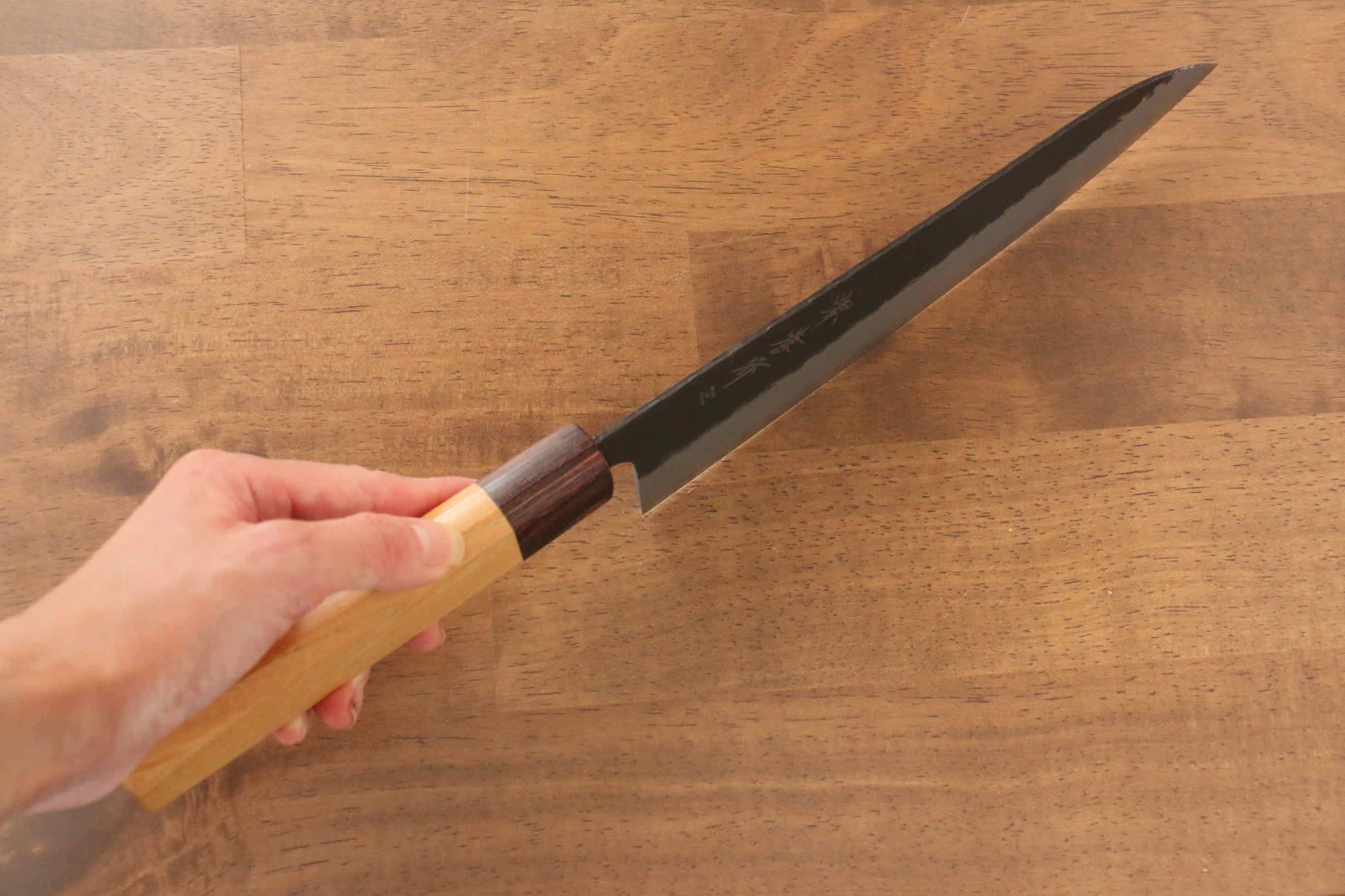 Sakai Takayuki Blue Super Hammered Black Finished Gyuto 210mm - Seisuke Knife