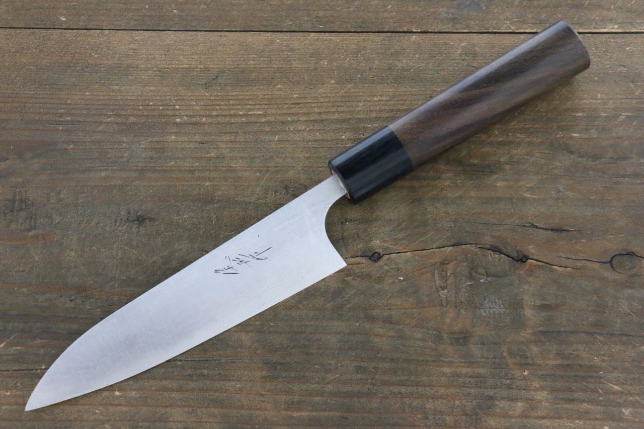 Shungo Ogata White Steel No.2 Damascus Petty-Utility 135mm Shitan Handle - Seisuke Knife