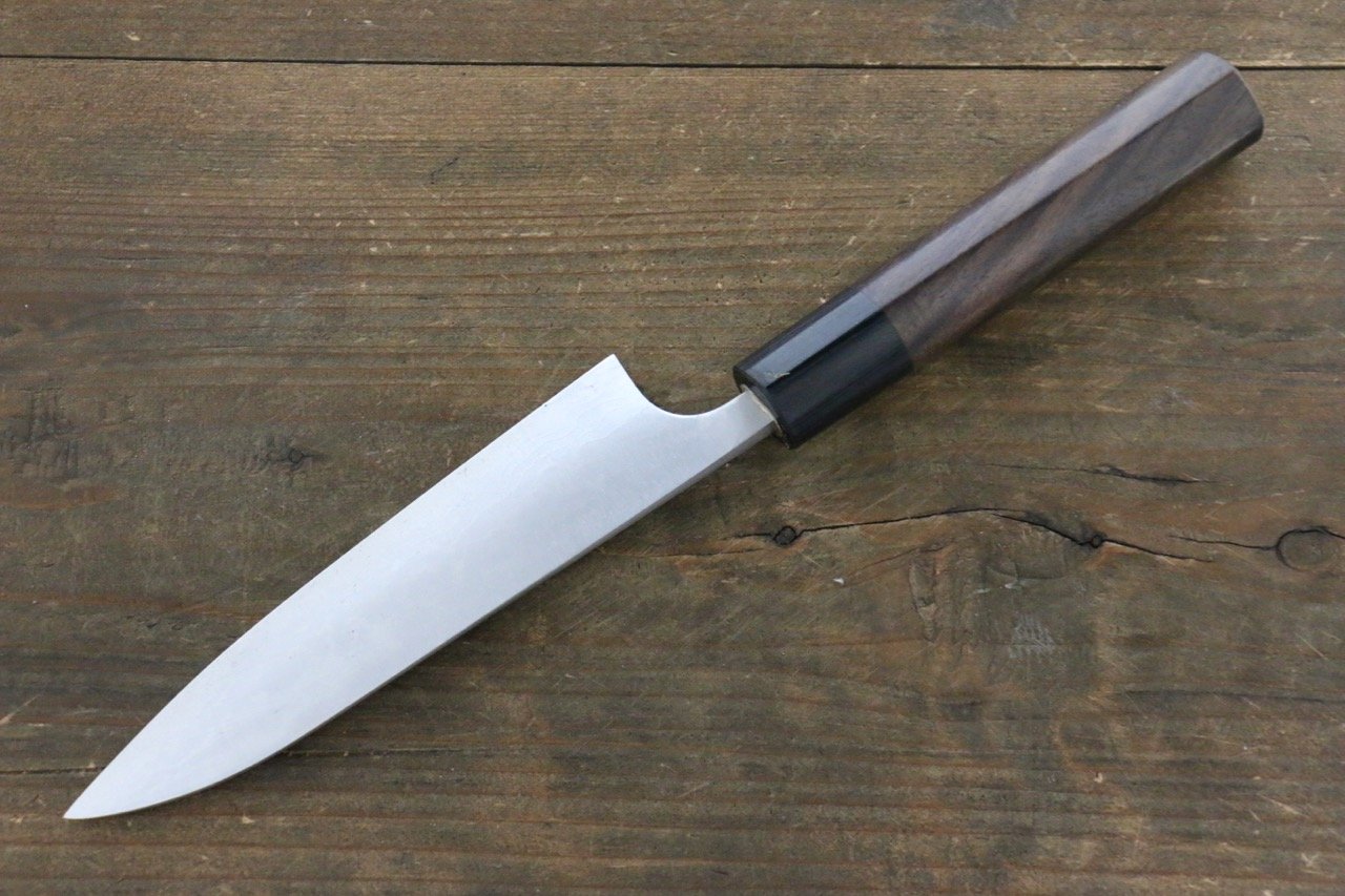 Shungo Ogata White Steel No.2 Damascus Petty-Utility 135mm Shitan Handle - Seisuke Knife