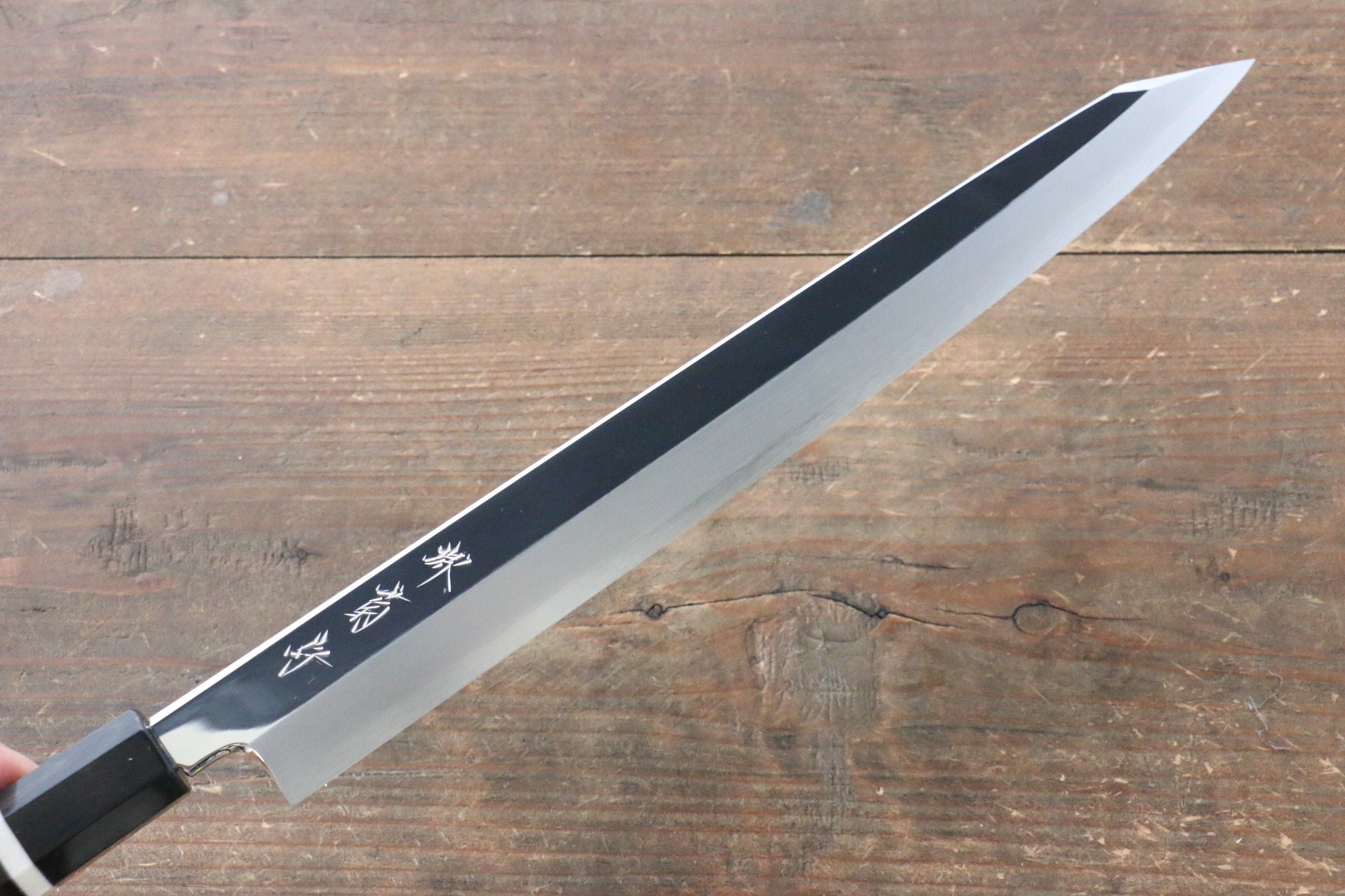 Sakai Kikumori SG2 Mirrored Finish Kiritsuke Yanagiba 300mm Ebony Wood Handle - Seisuke Knife