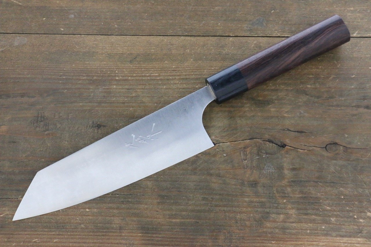 Shungo Ogata White Steel No.2 Damascus Bunka 165mm Shitan Handle - Seisuke Knife