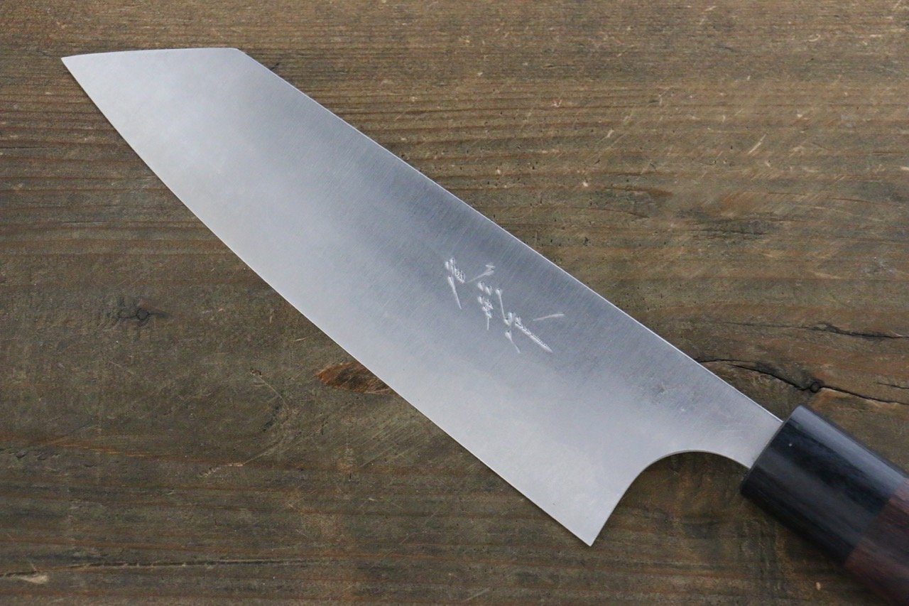 Shungo Ogata White Steel No.2 Damascus Bunka 165mm Shitan Handle - Seisuke Knife