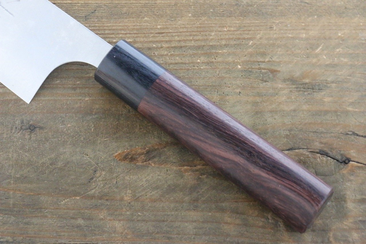 Shungo Ogata White Steel No.2 Damascus Bunka 165mm Shitan Handle - Seisuke Knife