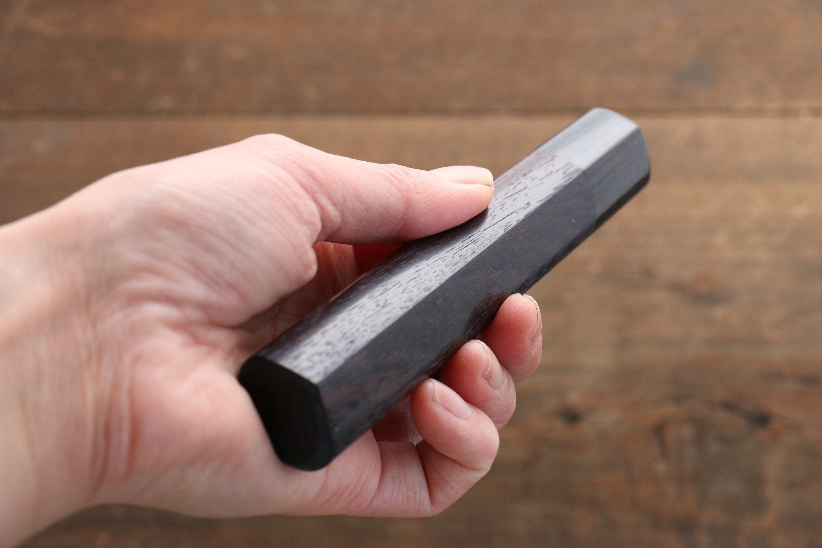 D-Shaped Shitan Rosewood Knife Handle (Sujihiki 240mm) - Seisuke Knife