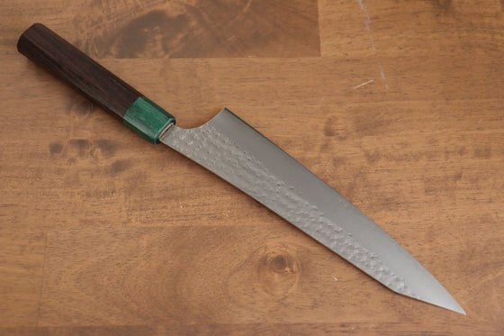 Yu Kurosaki Senko Ei SG2 Hammered Gyuto  210mm Rosewood (ferrule: Green Pakka wood) Handle - Seisuke Knife