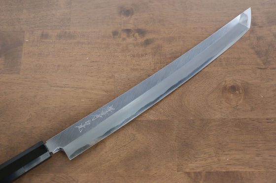Sakai Takayuki Zangetsu White Steel No.1 Sakimaru Yanagiba 330mm Ebony Wood Handle with Sheath - Seisuke Knife