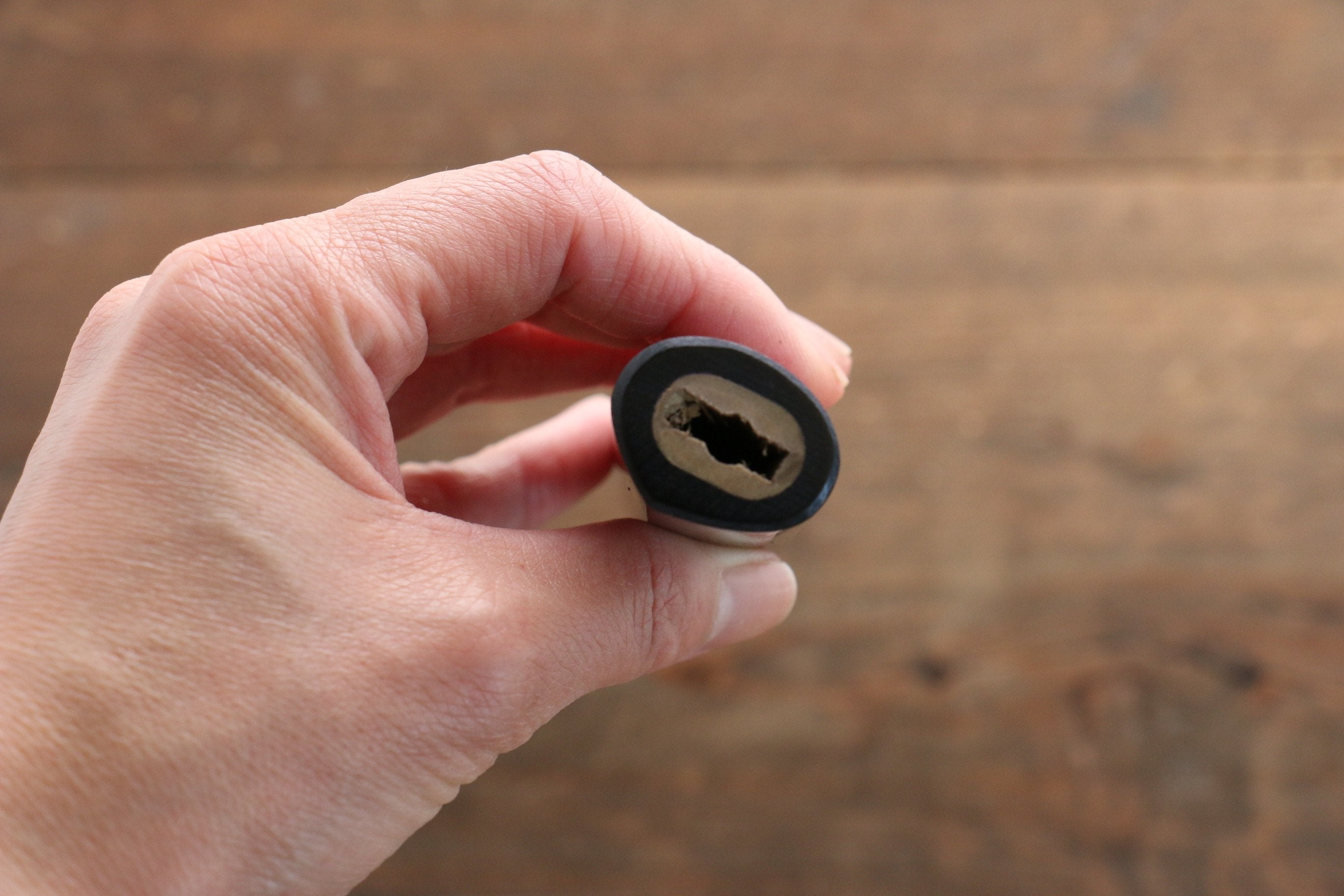 D-Shaped Shitan Rosewood Knife Handle (Santoku 180mm) - Seisuke Knife