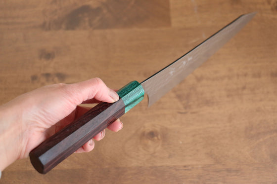 Yu Kurosaki Senko Ei SG2 Hammered Gyuto  210mm Rosewood (ferrule: Green Pakka wood) Handle - Seisuke Knife
