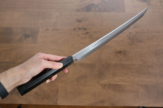 Sakai Takayuki Zangetsu White Steel No.1 Sakimaru Yanagiba 330mm Ebony Wood Handle with Sheath - Seisuke Knife