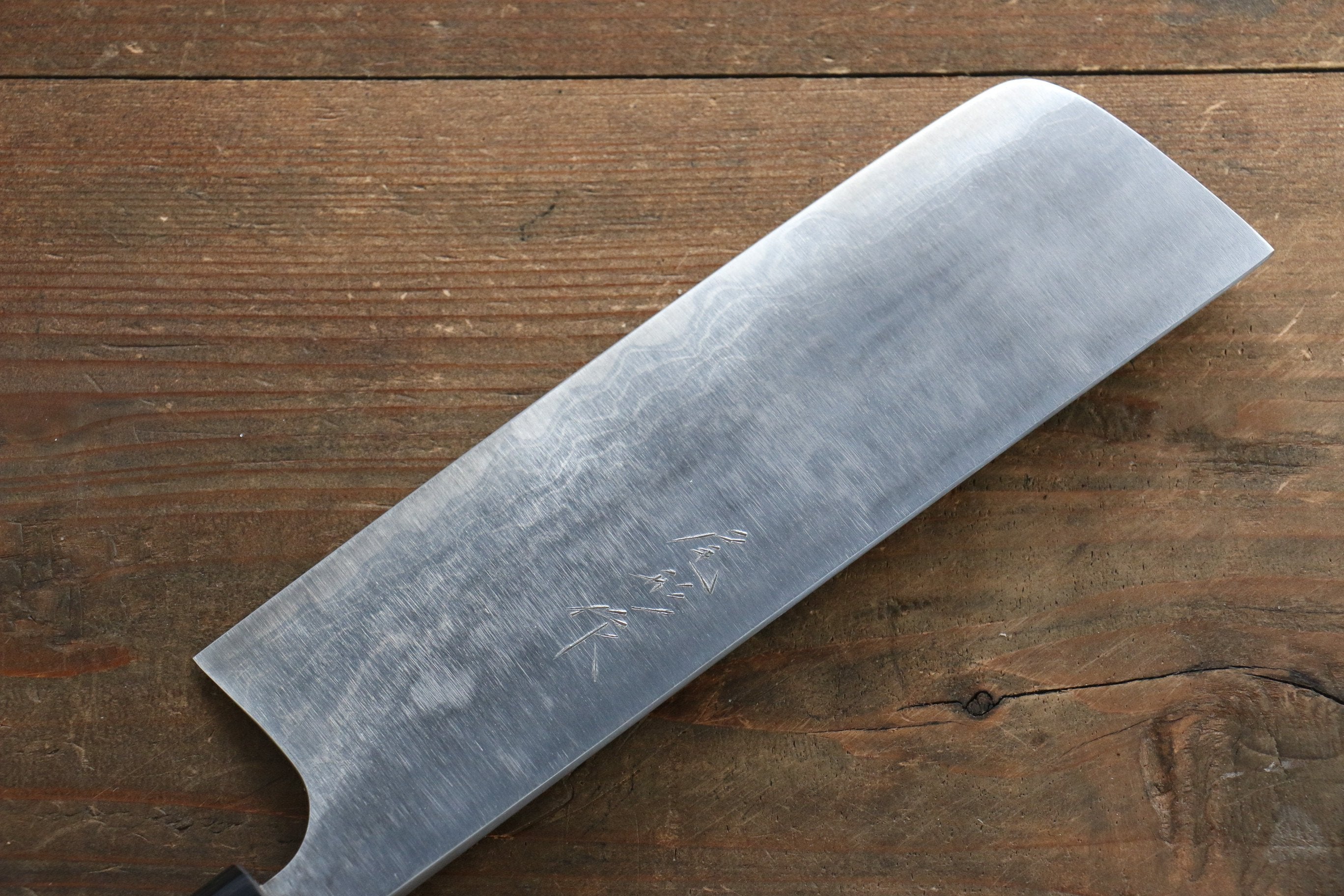 Shungo Ogata White Steel No.2 Damascus Nakiri 165mm Shitan Handle - Seisuke Knife