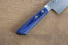 Kunihira Kokuryu VG10 Hammered Santoku 170mm Blue Pakka wood Handle - Seisuke Knife