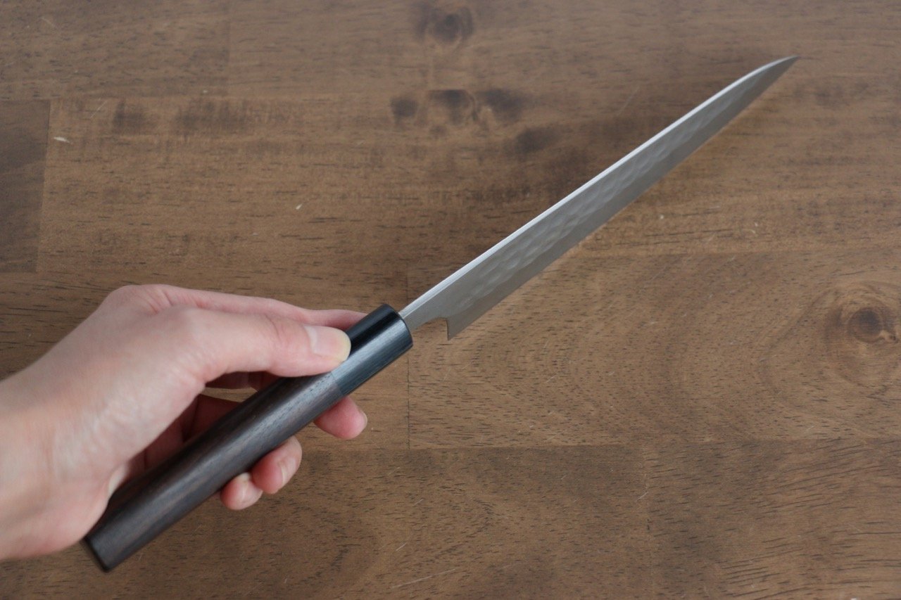 Nao Yamamoto SRS13 Damascus Maru Hammered Petty-Utility 160mm Shitan Handle - Seisuke Knife