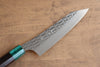 Yu Kurosaki Senko Ei SG2 Hammered Santoku 165mm Shitan (ferrule: Green Pakka wood) Handle - Seisuke Knife - Slide 3