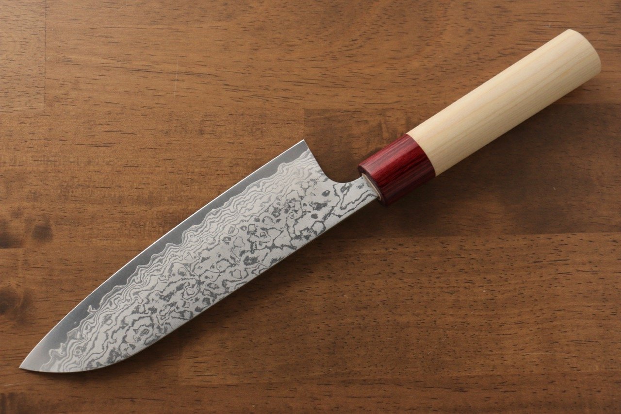 Masakage Kiri VG10 Damascus Santoku 170mm Magnolia Handle - Seisuke Knife