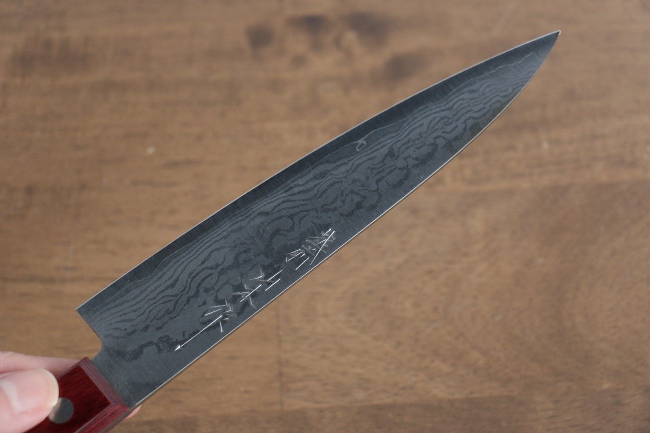 Nao Yamamoto VG10 Damascus Petty-Utility 150mm Red Pakkawood Handle - Seisuke Knife