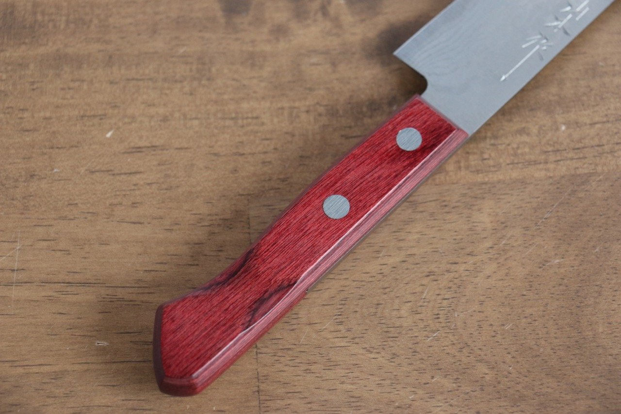 Nao Yamamoto VG10 Damascus Petty-Utility 150mm Red Pakkawood Handle - Seisuke Knife