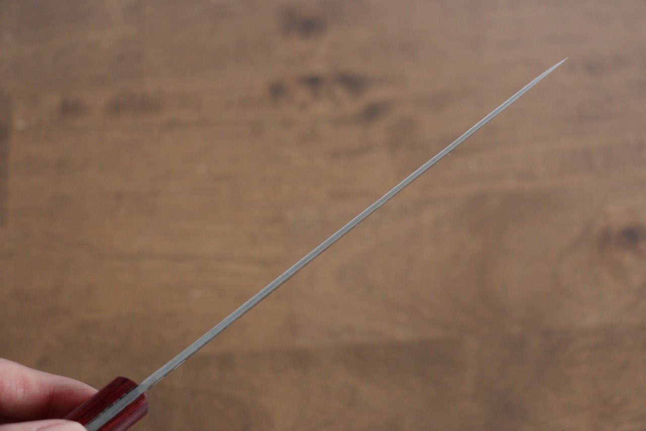 Nao Yamamoto VG10 Hammered Damascus Nashiji Petty-Utility 160mm Red Pakkawood Handle - Seisuke Knife