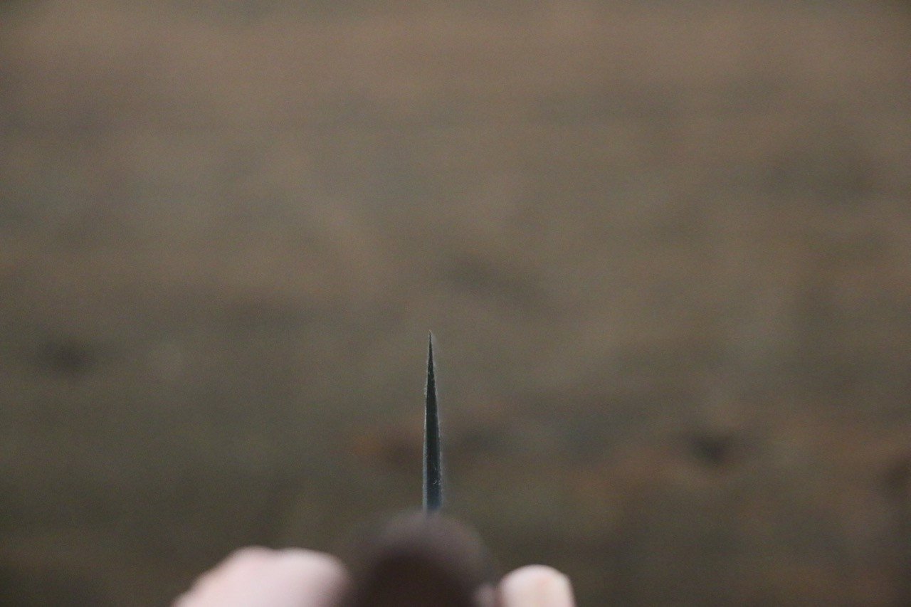 Shungo Ogata White Steel No.2 Kurouchi Damascus Petty-Utility 150mm Shitan Handle - Seisuke Knife