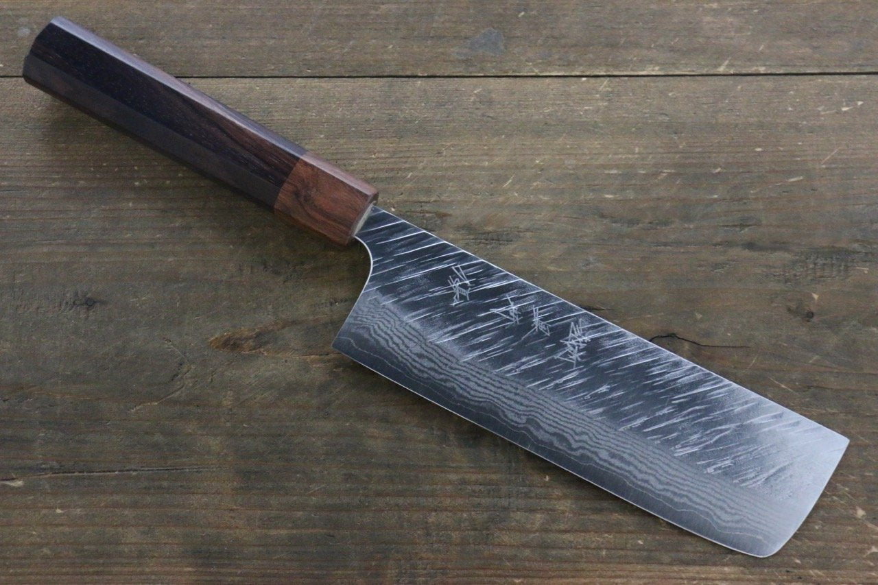 Yu Kurosaki Fujin VG10 Damascas Nakiri Japanese Chef Knife 165mm - Seisuke Knife