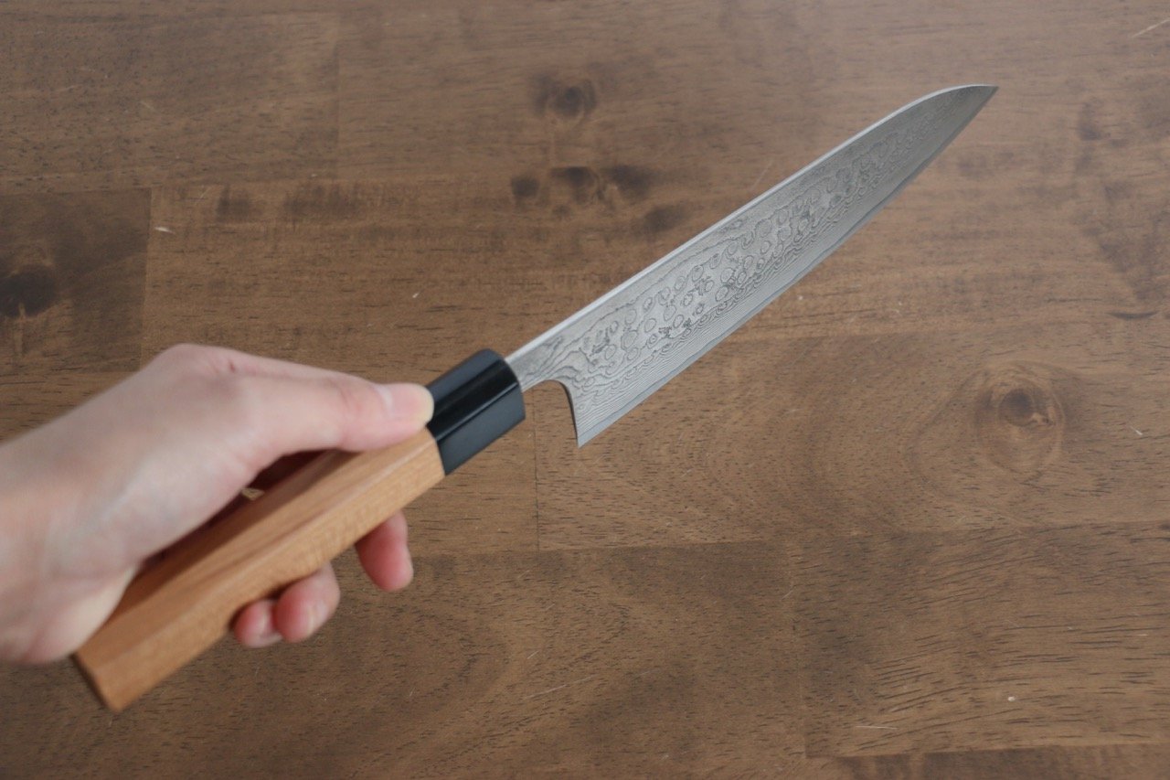 Nao Yamamoto SG2 Damascus Migaki Finished Gyuto 180mm Cherry Wood Handle - Seisuke Knife