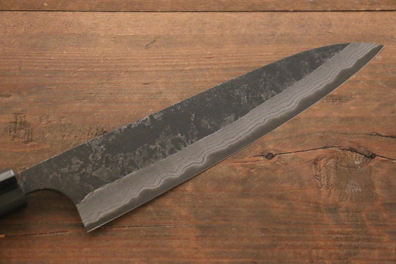 Ogata White Steel No.2 Kurouchi Damascus Gyuto 210mm with Shitan Handle - Seisuke Knife