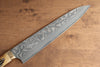 Takeshi Saji VG10 Black Damascus Gyuto 270mm Brown Cow Bone Handle - Seisuke Knife - Slide 3