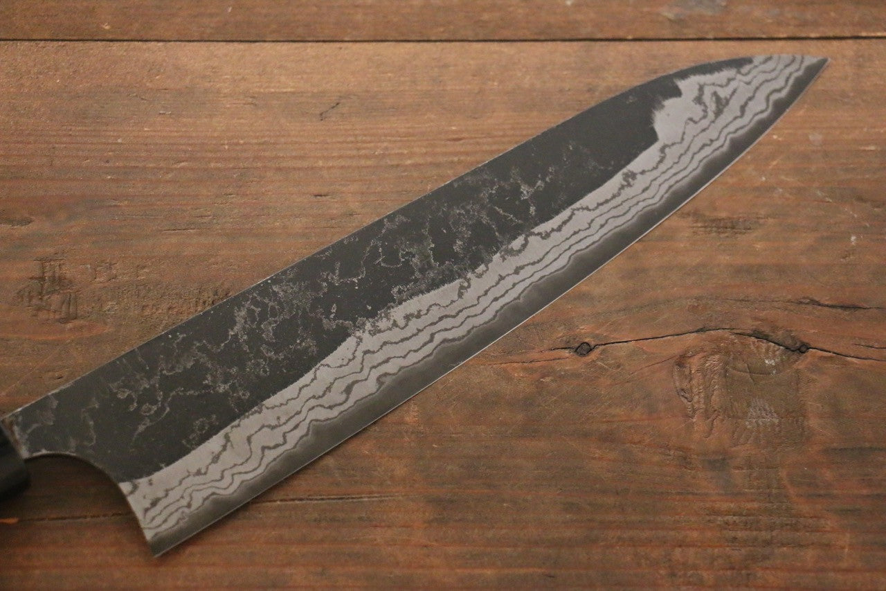 Shungo Ogata White Steel No.2 Kurouchi Damascus Gyuto 240mm Shitan Handle - Seisuke Knife