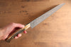 Takeshi Saji VG10 Black Damascus Gyuto 270mm Brown Cow Bone Handle - Seisuke Knife - Slide 7