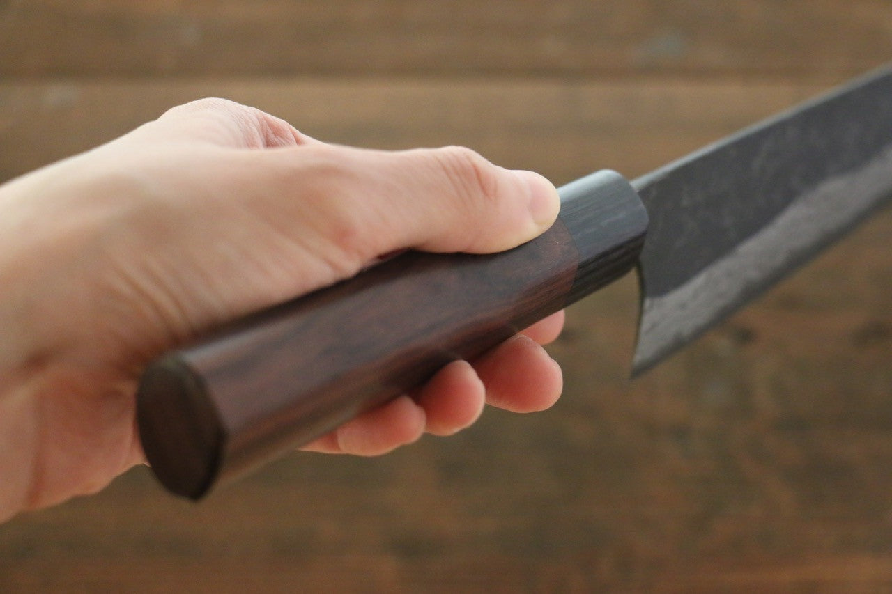 Shungo Ogata White Steel No.2 Kurouchi Damascus Gyuto 240mm Shitan Handle - Seisuke Knife