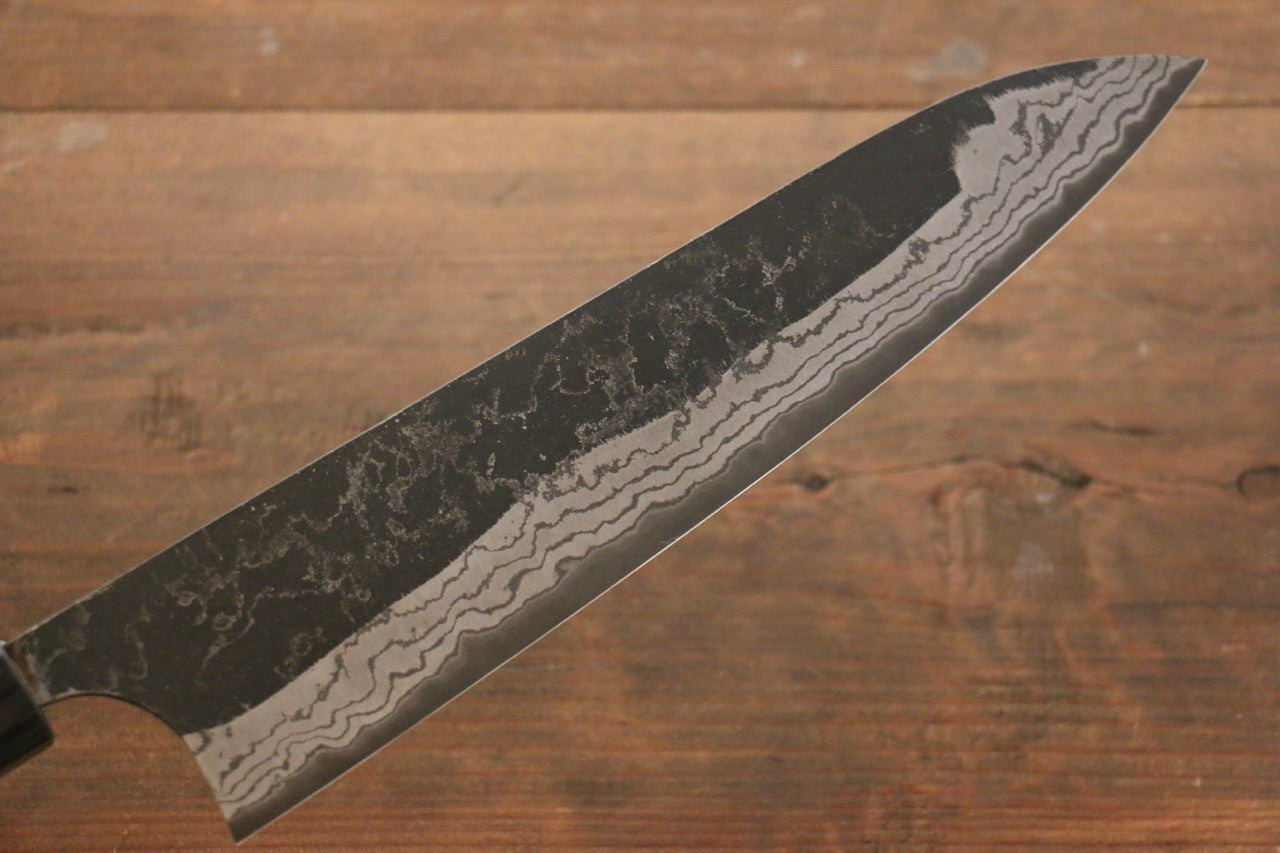 Shungo Ogata White Steel No.2 Kurouchi Damascus Gyuto 240mm Shitan Handle - Seisuke Knife