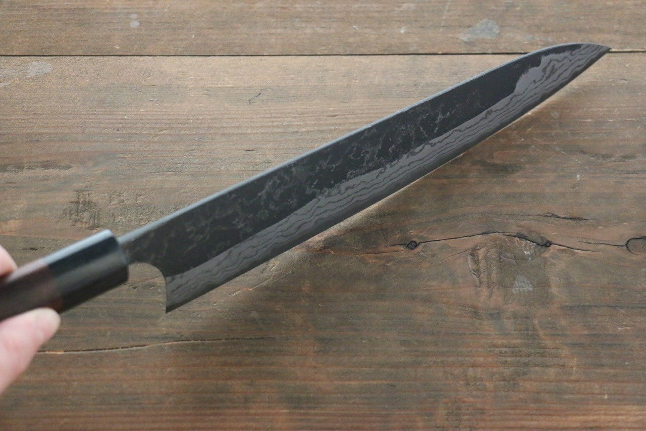 Shungo Ogata White Steel No.2 Kurouchi Damascus Gyuto 240mm Shitan Handle - Seisuke Knife