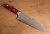 Takeshi Saji SRS13 Hammered Santoku 165mm Red Micarta Handle - Seisuke Knife - Slide 1