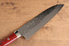 Takeshi Saji SRS13 Hammered Santoku 165mm Red Micarta Handle - Seisuke Knife - Slide 3