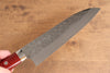 Takeshi Saji SRS13 Hammered Santoku 165mm Red Micarta Handle - Seisuke Knife - Slide 4