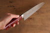 Takeshi Saji SRS13 Hammered Santoku 165mm Red Micarta Handle - Seisuke Knife - Slide 7