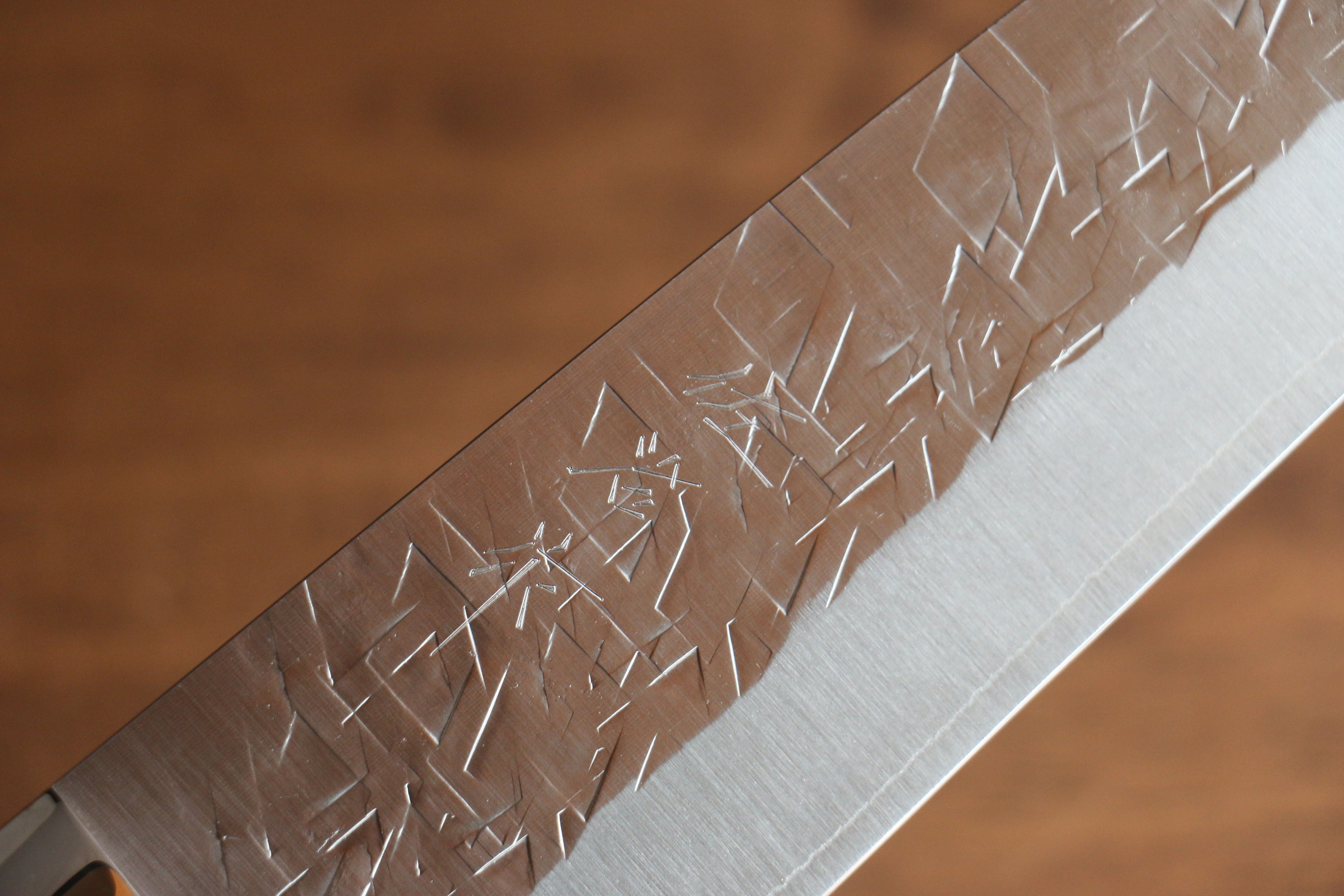 Takeshi Saji SRS13 Hammered Gyuto 210mm Red Micarta Handle - Seisuke Knife