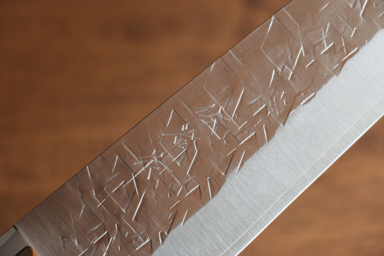 Takeshi Saji SRS13 Hammered Gyuto 210mm Red Micarta Handle - Seisuke Knife