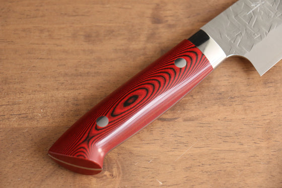 Takeshi Saji SRS13 Hammered Gyuto 210mm Red Micarta Handle - Seisuke Knife