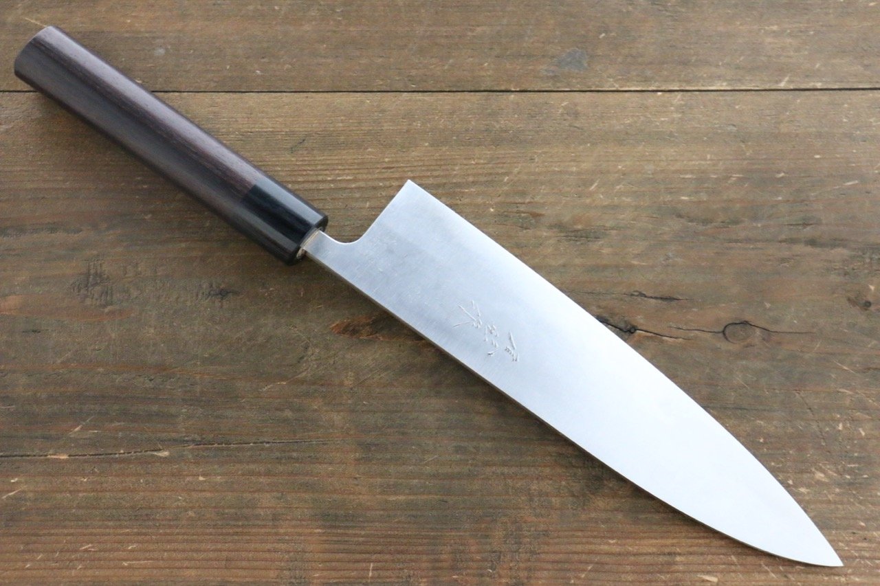 Shungo Ogata White Steel No.2 Damascus Gyuto 210mm Shitan Handle - Seisuke Knife