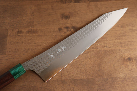 Yu Kurosaki Senko Ei SG2 Hammered Gyuto 270mm Shitan (ferrule: Green Pakka wood) Handle - Seisuke Knife